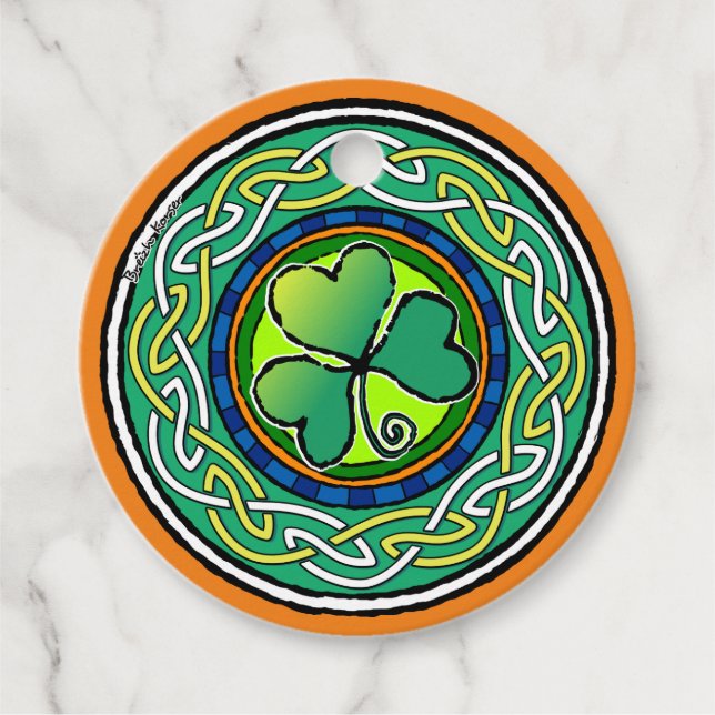 Irish shamrock favour tags (Front)