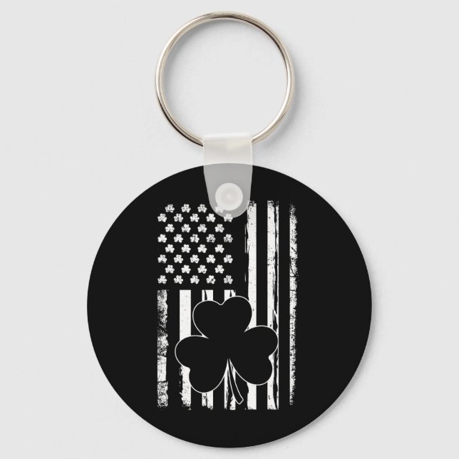 Irish Shamrock Flag St Patricks Day  Key Ring (Front)