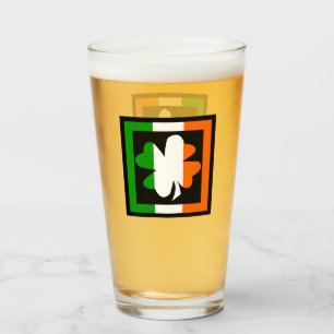 Irish Shamrock Flag Stripe Glass