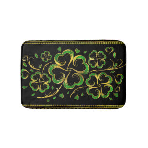 Irish Shamrock Four-leaf Lucky Clover Bath Mat