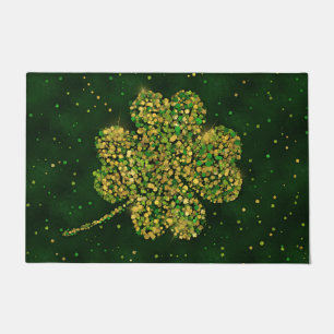 Irish Shamrock Four-leaf Lucky Clover Doormat