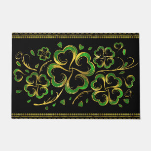 Irish Shamrock Four-leaf Lucky Clover Doormat