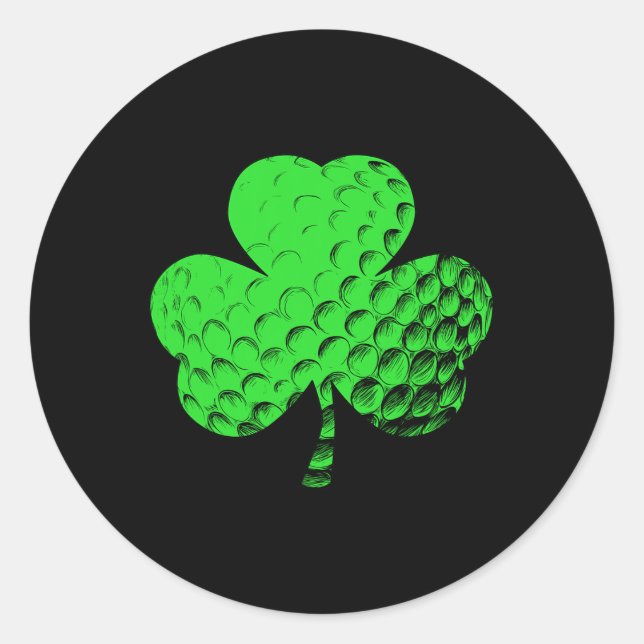 Irish Shamrock Golf Golfing St. Patricks Day  Classic Round Sticker (Front)