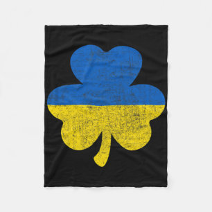 Irish Shamrock Good Luck Ukrainians Ukraine Flag P Fleece Blanket