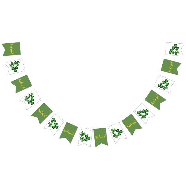 Irish shamrock, green clover, 2 green shamrock bunting  (All)
