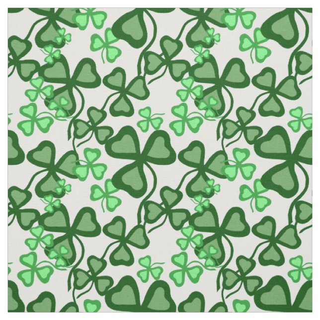 Irish shamrock, green clover fabric print 7 (Swatch)