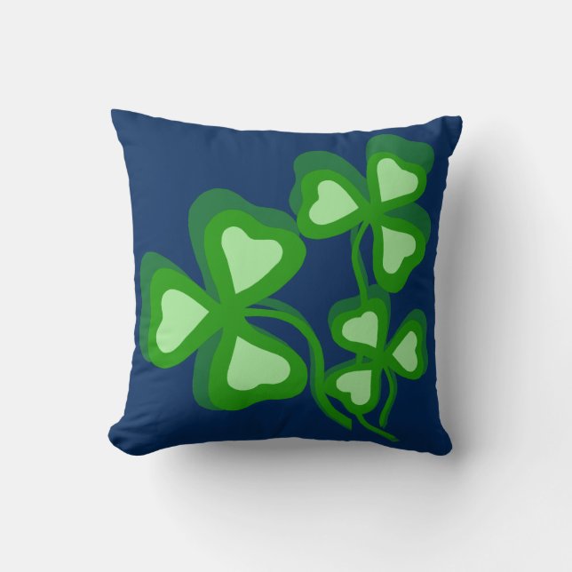 Irish Shamrock, green clover, Ireland shamrock Cushion (Front)