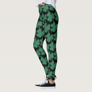 Irish Shamrock Green Glitter St. Patrick's Day Leggings