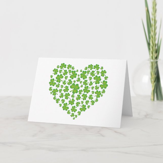 Irish Shamrock Heart Card (Front)