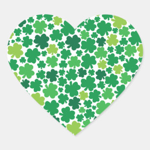 Irish Shamrock Heart Sticker