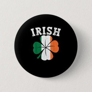 Irish Shamrock Ireland Flag St Patrick Day Vintage 6 Cm Round Badge