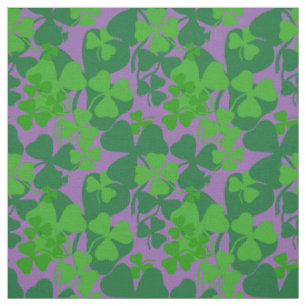 Irish shamrock, lavender, clover fabric print 10