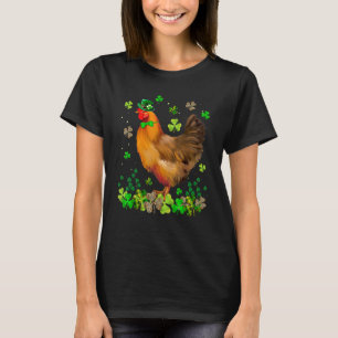 Irish Shamrock Leaf Chicken Leprechaun Hat St Patr T-Shirt