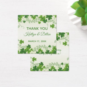 Irish Shamrock leaves Wedding Thank You