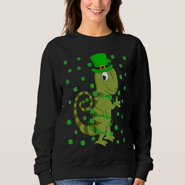 Irish Shamrock Leprechaun Chameleon St Patrick's D Sweatshirt (Front)