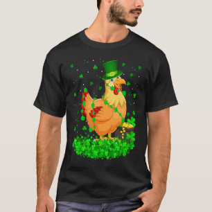 Irish Shamrock Leprechaun Chicken Bird St Patrick' T-Shirt