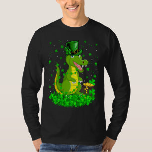 Irish Shamrock Leprechaun Crocodile St Patrick's D T-Shirt