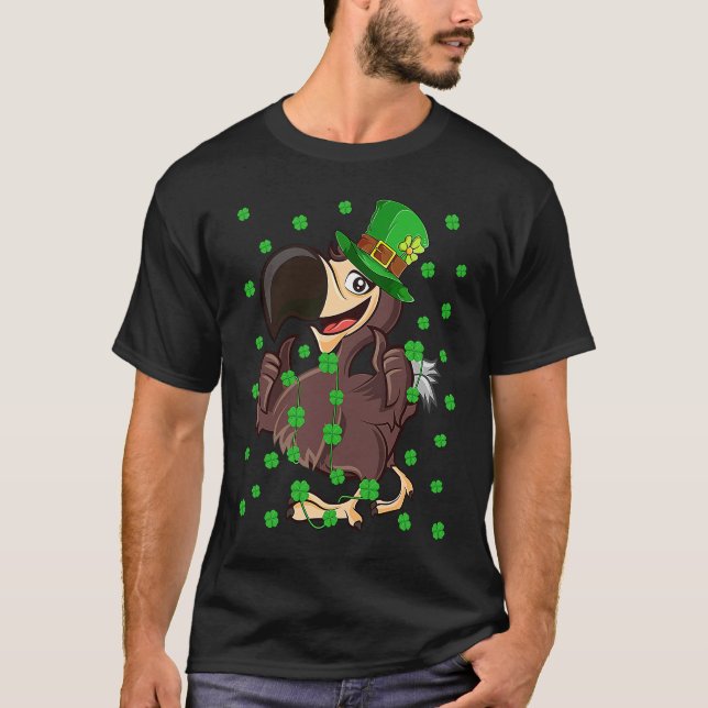 Irish Shamrock Leprechaun Dodo Bird St Patrick's D T-Shirt (Front)