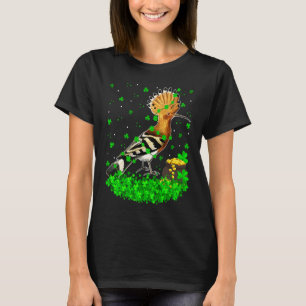 Irish Shamrock Leprechaun Hoopoes Bird St Patrick' T-Shirt