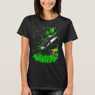 Irish Shamrock Leprechaun Orca Fish St Patrick's D T-Shirt