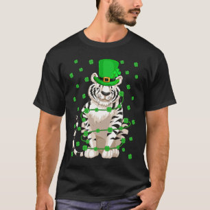 Irish Shamrock Leprechaun White Tiger St Patrick's T-Shirt