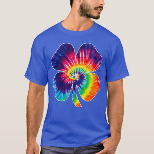 Irish Shamrock Lucky TieDye Fourleaf Clover Patric T-Shirt