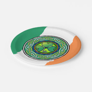 Irish shamrock paper plate