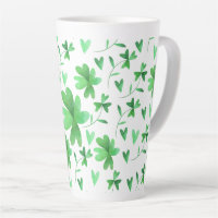 Irish Shamrock Pattern Green and White