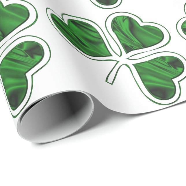 Irish Shamrock Pattern Wrapping Paper (Roll Corner)