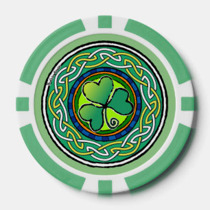 Irish shamrock poker chips