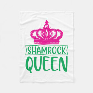 Irish Shamrock Queen Fleece Blanket