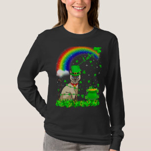 Irish Shamrock Rainbow Lucky Siamese Cat St Patric T-Shirt