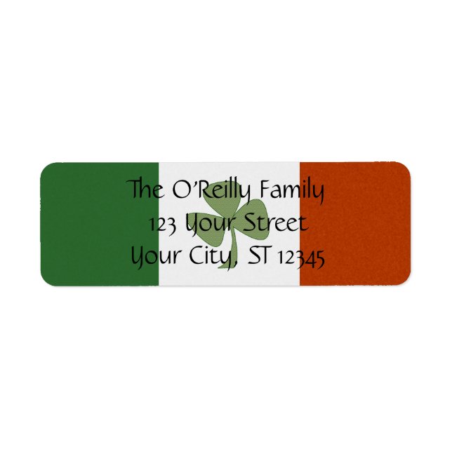 Irish Shamrock Return Address Label (Front)