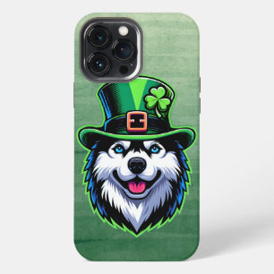 Irish Shamrock Siberian Husky Dog St Patricks Day iPhone 13 Pro Max Case