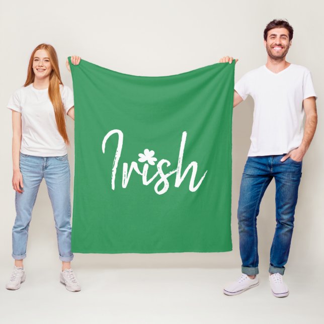 Irish Shamrock St Patricks Day   Fleece Blanket (In Situ)