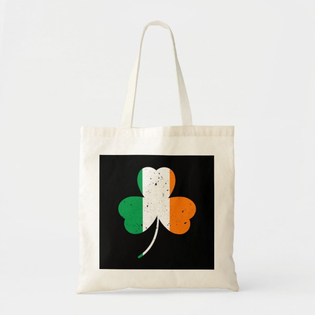 Irish Shamrock St Patrick's Day Tote Bag (Front)