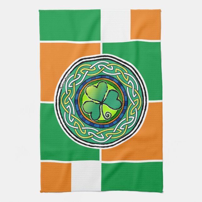 Irish shamrock tea towel (Vertical)