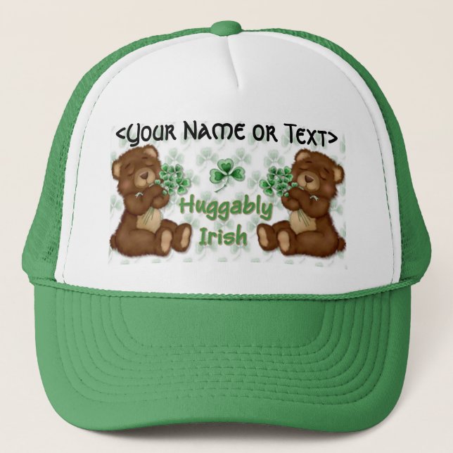 Irish Shamrock Teddy Trucker Hat (Front)
