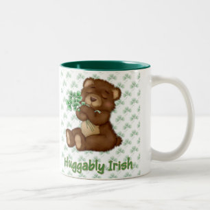 Irish Shamrock Teddy Two-Tone Coffee Mug