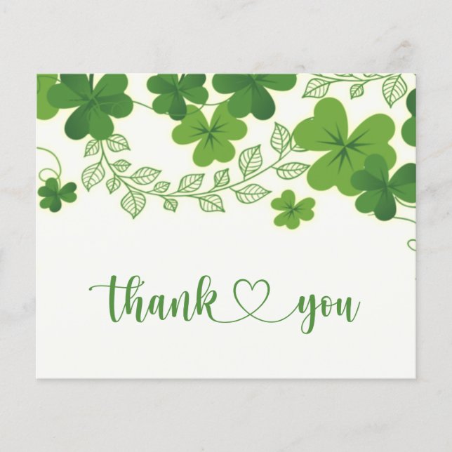 Irish Shamrock Thank You card (Front)