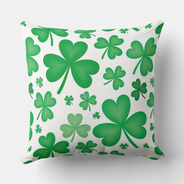 Irish Shamrock Throw Pillow (Back)