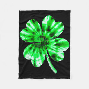 Irish Shamrock Tie Dye Happy St Patrick's Day Go L Fleece Blanket