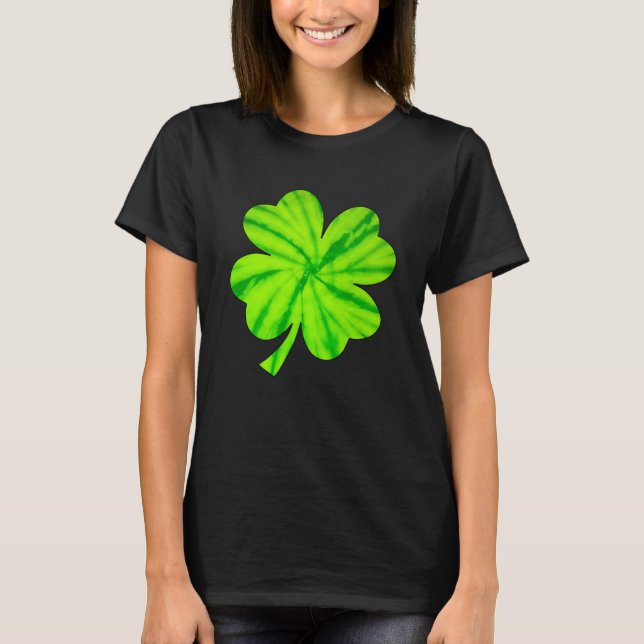 Irish Shamrock Tie Dye Happy St Patrick's Day Go L T-Shirt (Front)