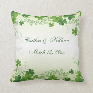 Irish shamrock Wedding Cushion