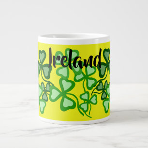 Irish shamrock, yellow, Ireland, 4 leaf clover 5 Large Coffee Mug