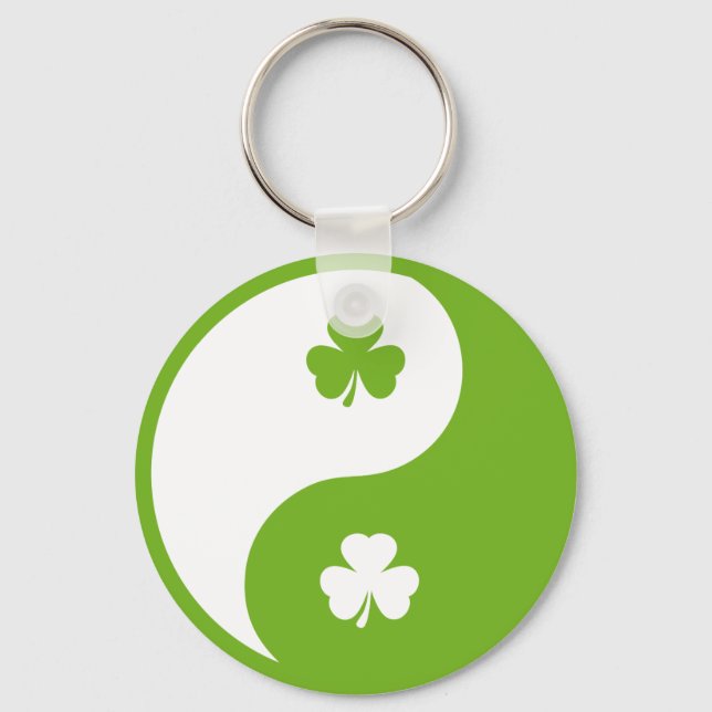 irish shamrock ying and yang key ring (Front)