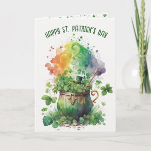 Irish Shamrocks and Rainbow Card