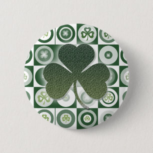 Irish shamrocks buttons & badges