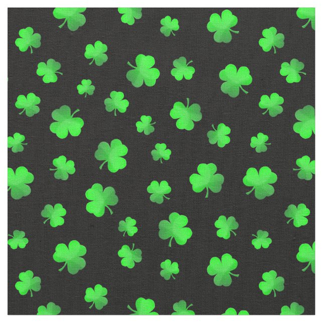 Irish Shamrocks Clover Saint Patricks Day Fabric (Close Up)