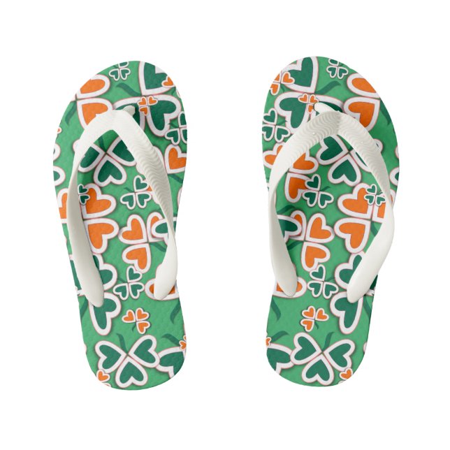 Irish Shamrocks Kid's Jandals (Footbed)